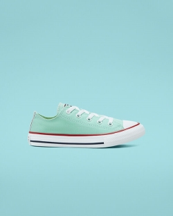 Zapatos Bajos Converse Seasonal Color Chuck Taylor All Star Para Niña - Blancas/Verde Menta/Oscuro R
